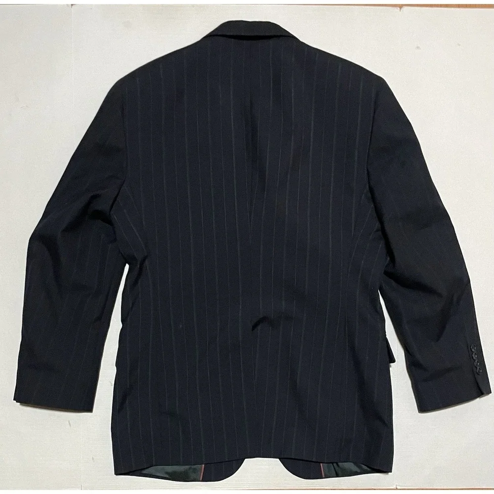 John Weitz‎ 2 Piece Mens Size 40R Blazer Pinstripe Navy Suit 32 X 31 Pants Wool